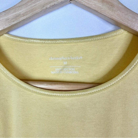 Christopher & Banks Yellow Y2K Crewneck Short Sleeve T-Shirt M - Picture 4 of 4